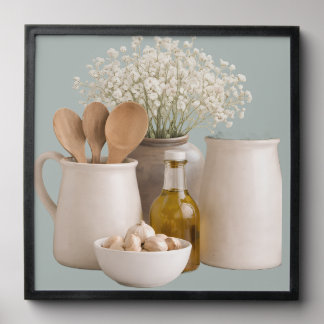 Photo Tile Neutral Farmhouse Baby's Breath