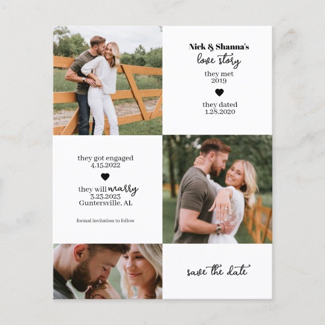 Photo Timeline Save The Date Budget Flyer (Front)