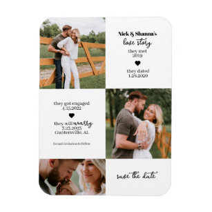 Photo Timeline Save The Date Magnet