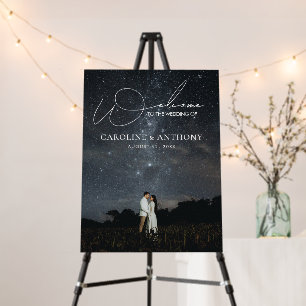 Photo To The Wedding Dark Purple Magical Gold Foam Board