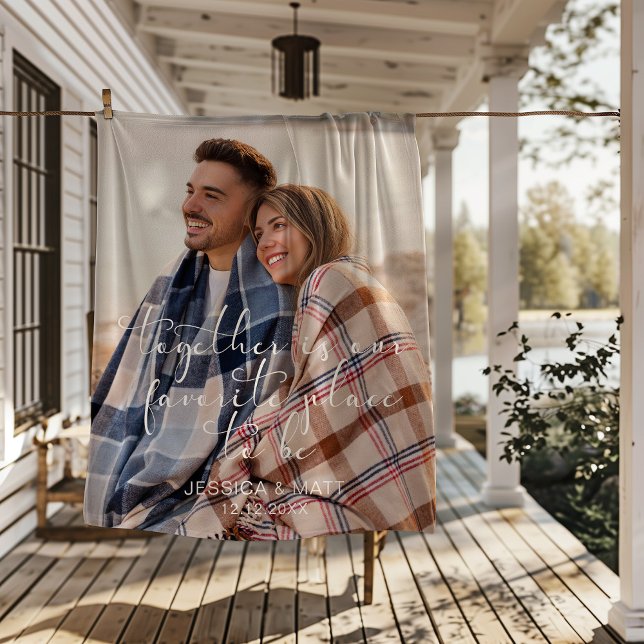 Photo Together is our Favorite Place to Be Sherpa Blanket (Creator Uploaded)