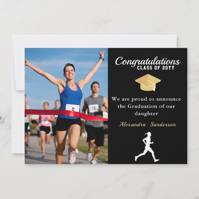 Photo Track runner congratulation graduate Announcement (Front)