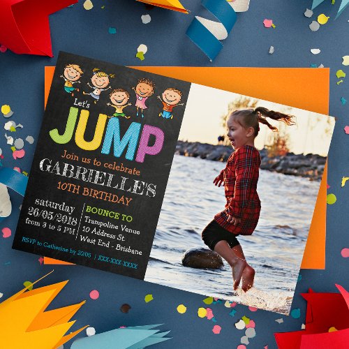 Photo Trampoline Party Invitation