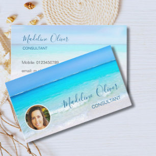 Photo Travel Professional Ocean Beach Sea Blue  Business Card