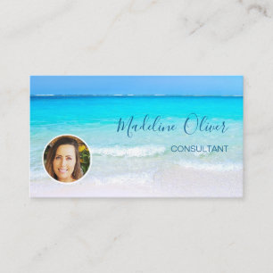 Photo Travel Professional Ocean Beach Sea Blue  Business Card