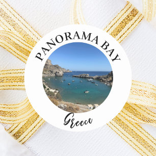 Photo travel tourism location classic round sticker