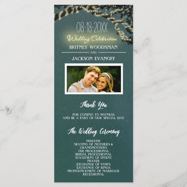 Photo Tree Branch Rustic Wedding Programs (Front)