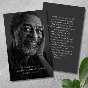 Photo Tribute Remembrance Funeral Memorial Card