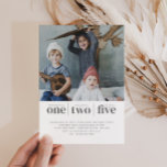 Photo Triple Joint Birthday Invitation<br><div class="desc">A modern joint Birthday invitation featuring your own photo and 3 sections for the name and age of each child.</div>