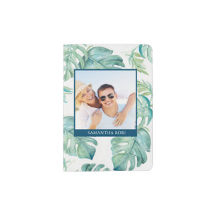 Photo Tropical Palm Leaves Passport Cover