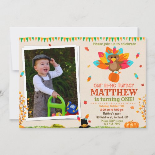 Photo Turkey birthday invitation Turkey invitation