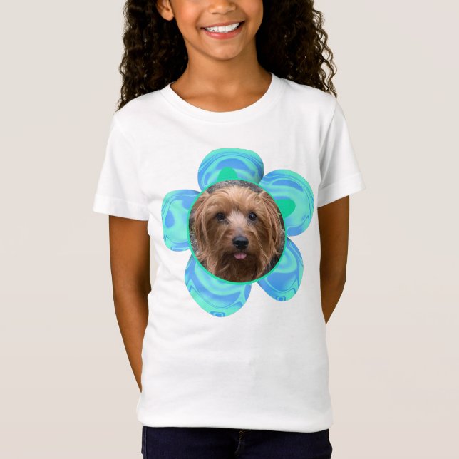 Photo Turquoise Flower Personalized  T-Shirt (Front)