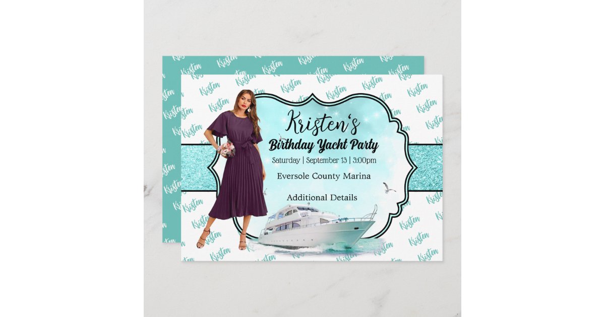 yacht party invite zazzle