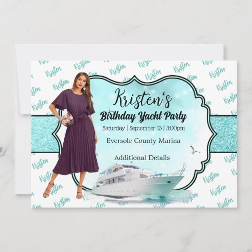 yacht party invite zazzle