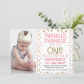 Photo Twinkle Little Star Birthday Invitation (Standing Front)