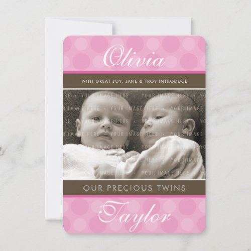 PHOTO TWINS BIRTH ANNOUNCEMENT cute baby girls