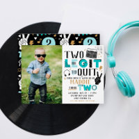 Photo Two Legit to Quit Second Birthday Invitation