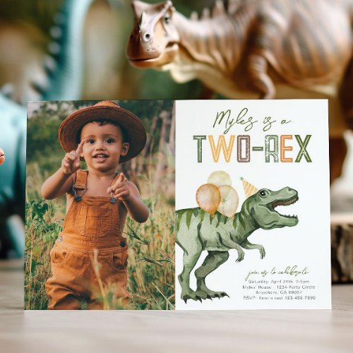Photo Two_Rex Dinosaur Birthday Invitation