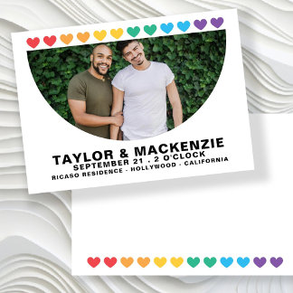 Photo Typography Simple Gay Save The Date Wedding