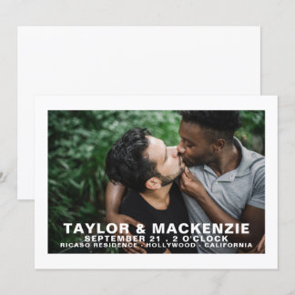 Photo Typography Simple Gay Save The Date Wedding