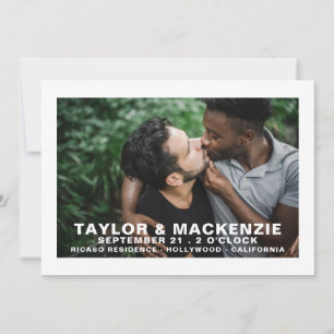 Photo Typography Simple Gay Save The Date Wedding