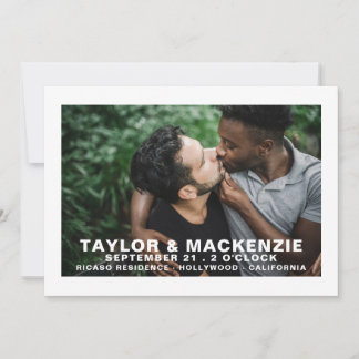 Photo Typography Simple Gay Save The Date Wedding