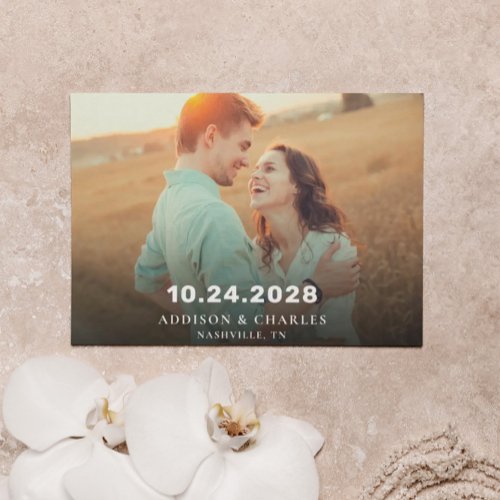 Photo Typography Simple Save the Date Announcement