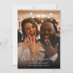 Photo Typography Wedding Announcement Elegant V