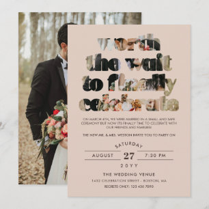 Photo Typography Worth the Wait Sequel Celebration Invitation