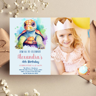 Photo Under the Sea Ocean Animals Birthday Invitation