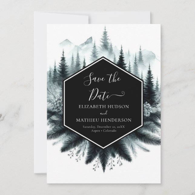 Photo Unique Mountain Wedding Save The Date (Front)