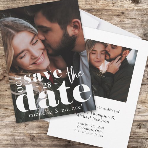 Photo Unique Save the Date Modern Typography