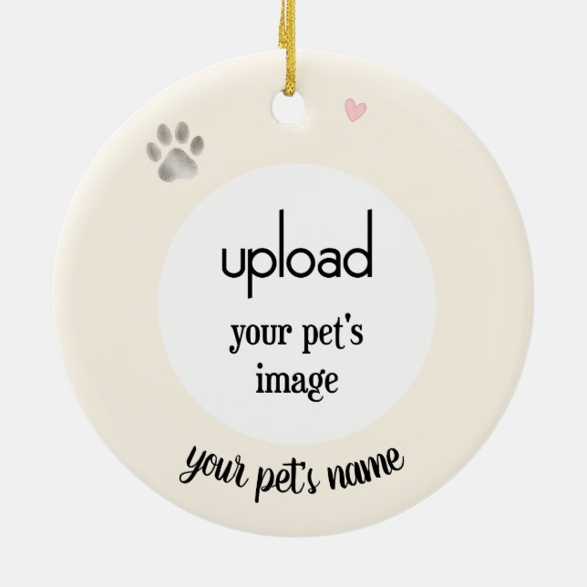 Photo Upload Forever Loved Pet Memorial Ornament (Back)