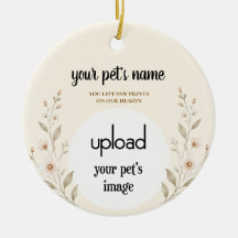 Photo Upload Pet Memorial Ornament – Paw Prints