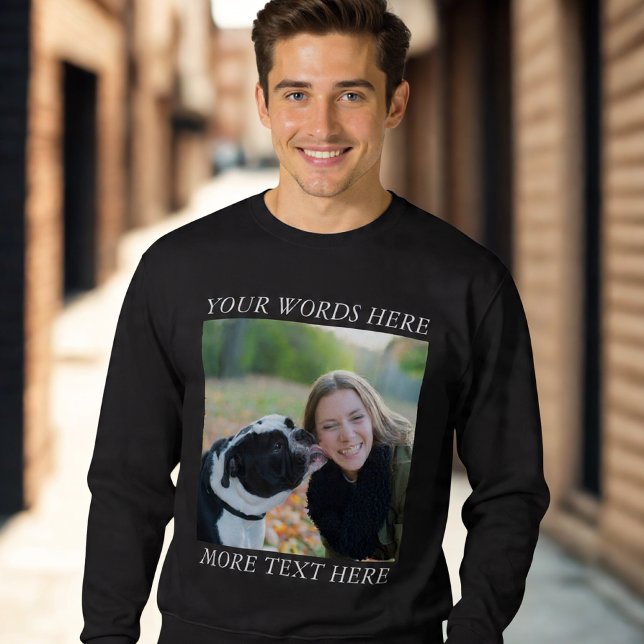 Photo Upload sweatshirt with Custom Text (Creator Uploaded)