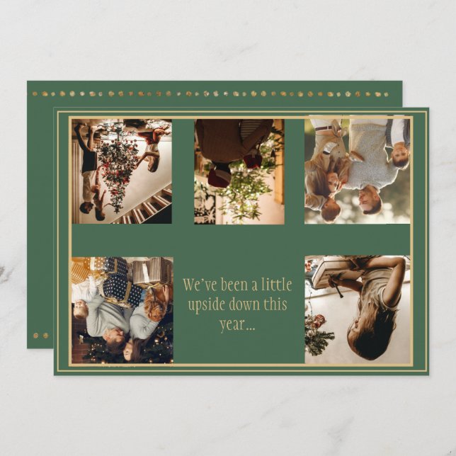 Photo Upside Down Christmas Xmas Holiday Cards (Front/Back)