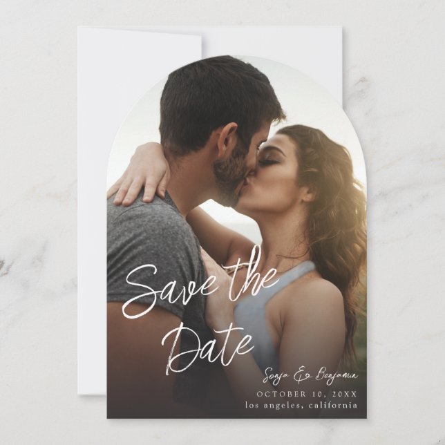 Photo V MOD Chic 4 LG Save the Date Arc Invitation (Front)