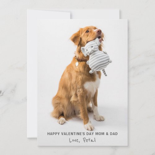 Photo Valentine For Mom And Dad From Dog Pet  Holi Holiday Card