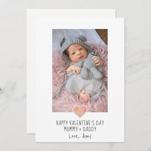 Photo Valentine For Mommy And Daddy New Parents Holiday Card
