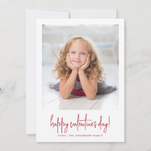 Photo Valentine's Day Elegant Stylish Script Holiday Card
