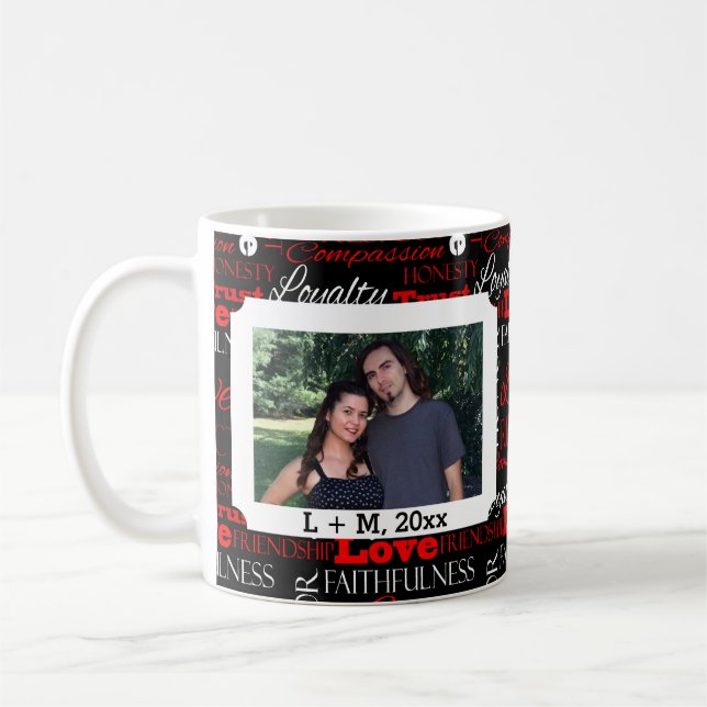 Photo Valentine's Day Word Collage Personalized Coffee Mug (Left)
