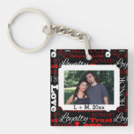 Photo Valentine's Day Word Collage Personalized Keychain
