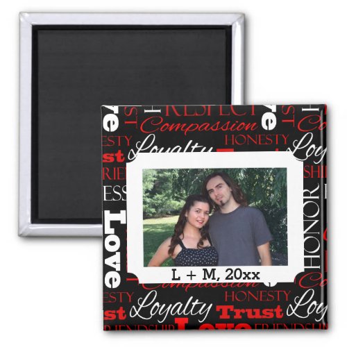 Photo Valentines Day Word Collage Personalized Magnet