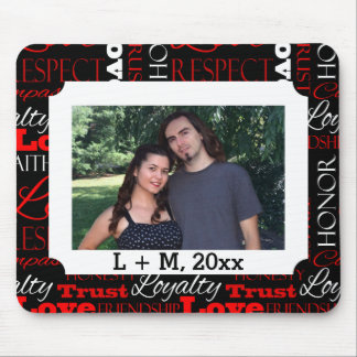 Photo Valentine's Day Word Collage Personalized Mouse Pad