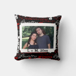 Photo Valentine's Day Word Collage Personalized Throw Pillow