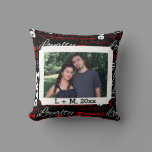 Photo Valentine's Day Word Collage Personalized Throw Pillow