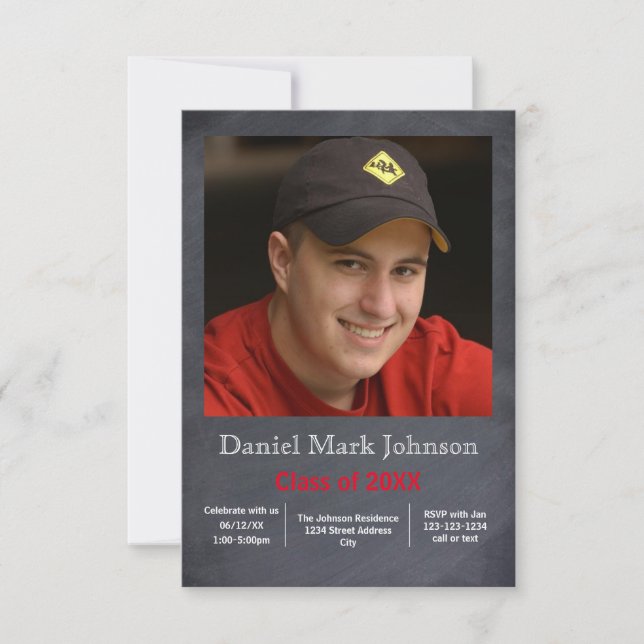 Photo Vertical - 3x5 Graduation Announcement (Front)