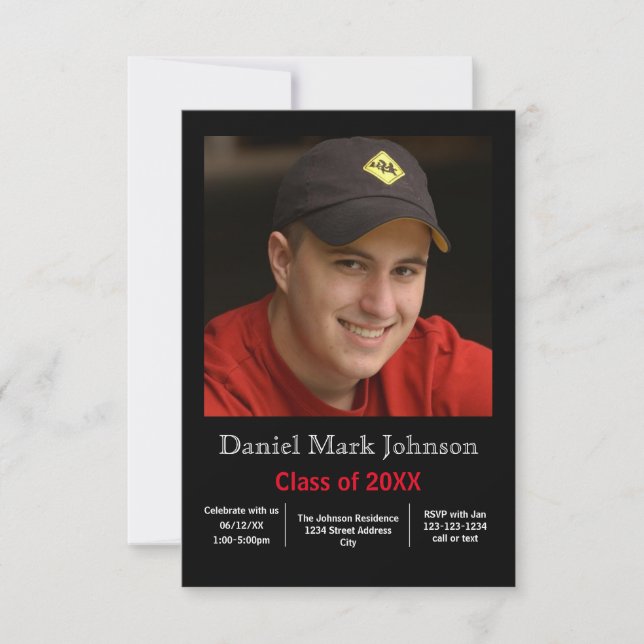 Photo Vertical - 3x5 Graduation Announcement (Front)