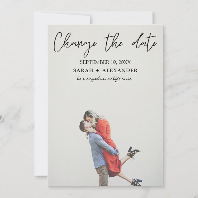 Photo - Vertical Change the Date - Top Text Invitation (Front)