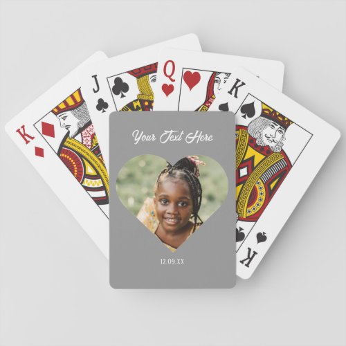 Photo Vertical Custom Text Playing Cards